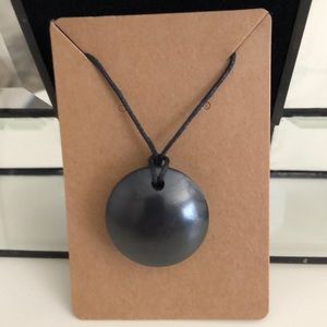 Handmade Black Shungite Circle Pendant